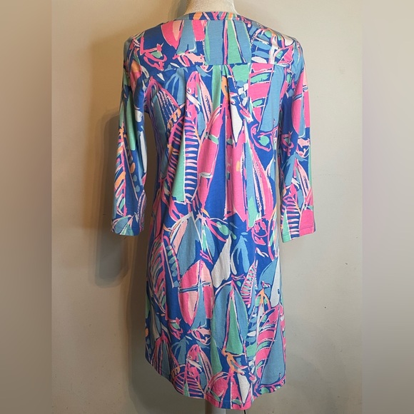 ๐ Lilly Pulitzer Ali Out to Sea Mini Dress. 3/4 length Sleeve Shift Dress. ๐ - Picture 4 of 13